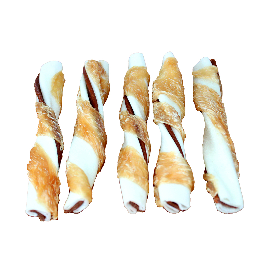 Lamb Filled Rawhide Twists with pure chicken